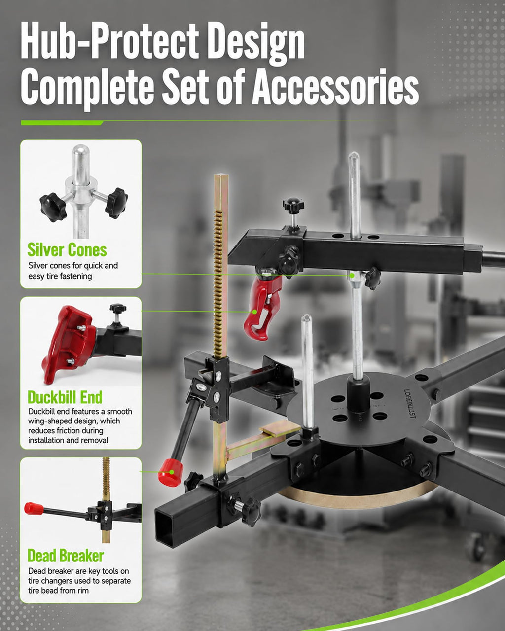 Wall-Mounted Manual Motorcycle Tire Changer Kit, 12''-21'' Tire Changer