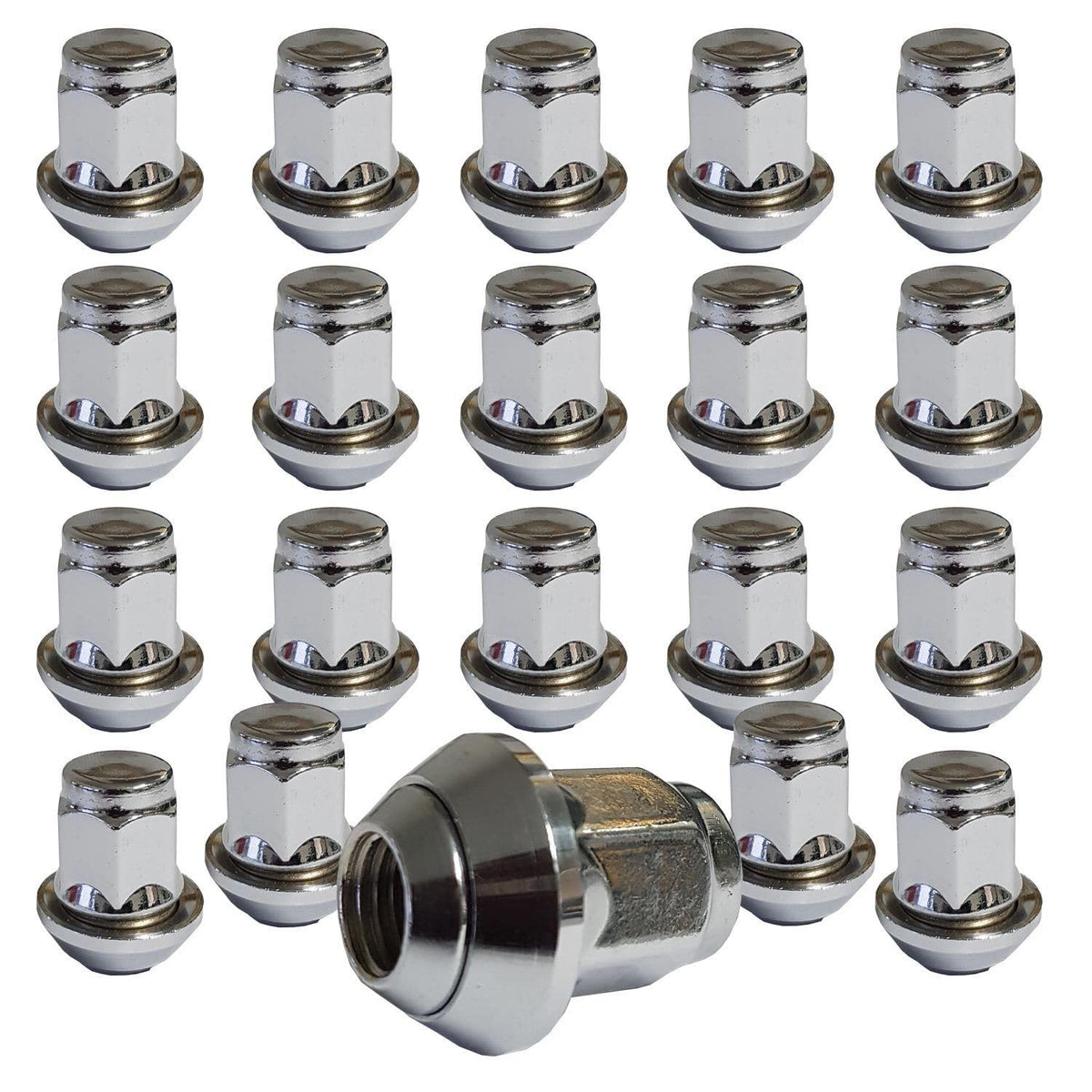 20-KEMUTTER1215BEW Wheel Nuts M12 x 1.5 60° Taper Seat 2 Pieces for Original Mazda Rims SW 19 mm Pack of 20