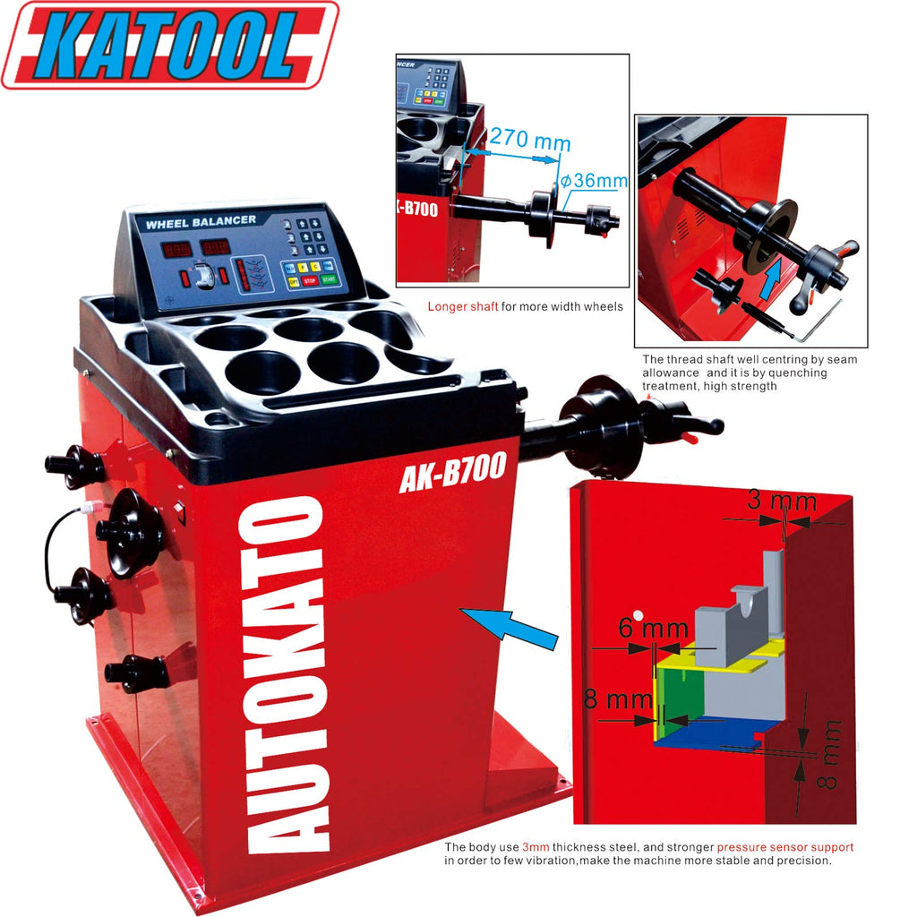 KATOOL Tire Changer Wheel Balancer Combo 2.0HP Motor KT-T800 KT-B700 Garage Equipment 12inch-24inch Outside Clamp with Motorcycle Wheel Clamping Adaptor