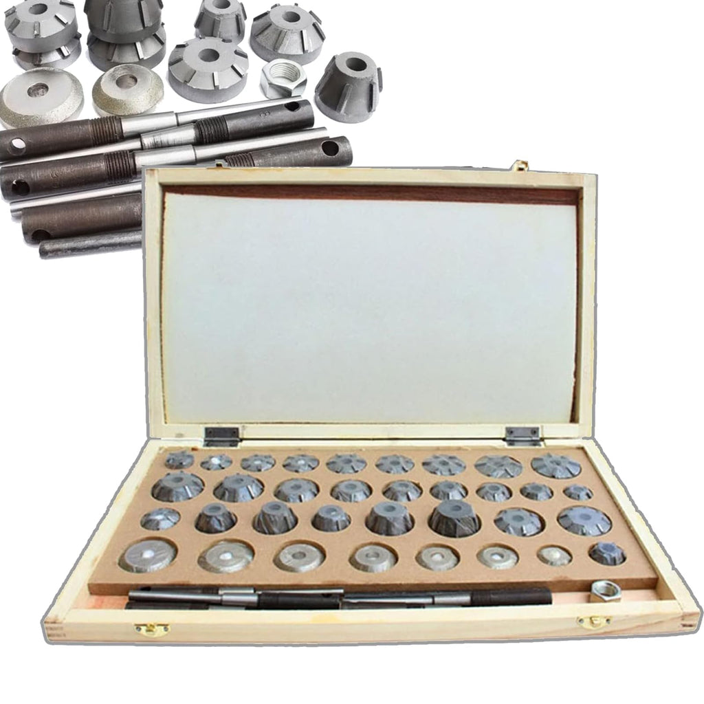 Universal Cemented Carbide Valve Seat Reamer(40pcs), Valve Repair Tools, High Precision, Not Easy to Deform, with Storage Box + Grinding Head, for Valve Repair,40pcs