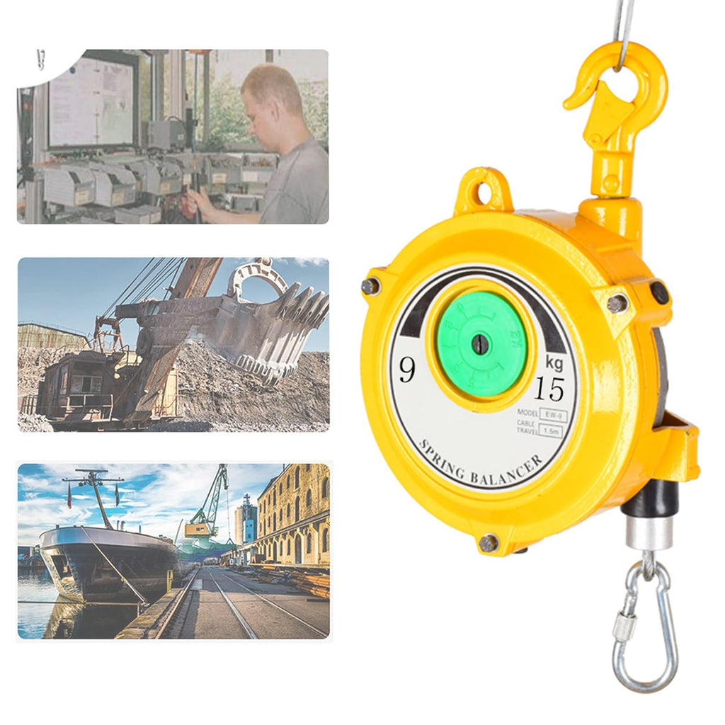 Retractable Spring Balancer, Tool Balancer with Hook and Wire Rope, Adjustable Balancer Retractor Hanging Holding Equipment, for Assembly Line, Workshop and Automotive Equipment (15-22kg