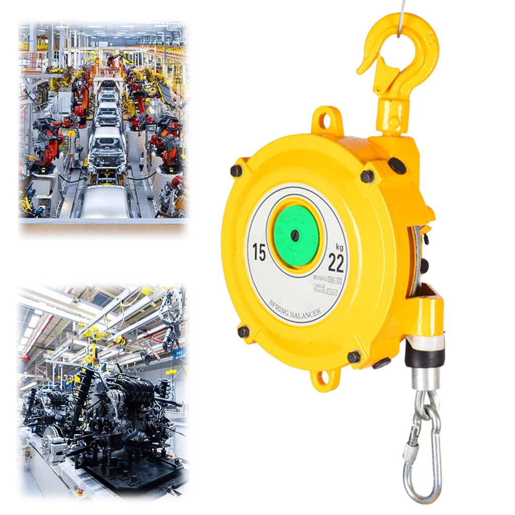 Spring Balancer, Spring Retractable Tool, with 150cm Cable and Alloy Safety Buckle, Stable and Durable, for Assembly Line, Hanging, Moving Tools, Fixtures,15-22 kg