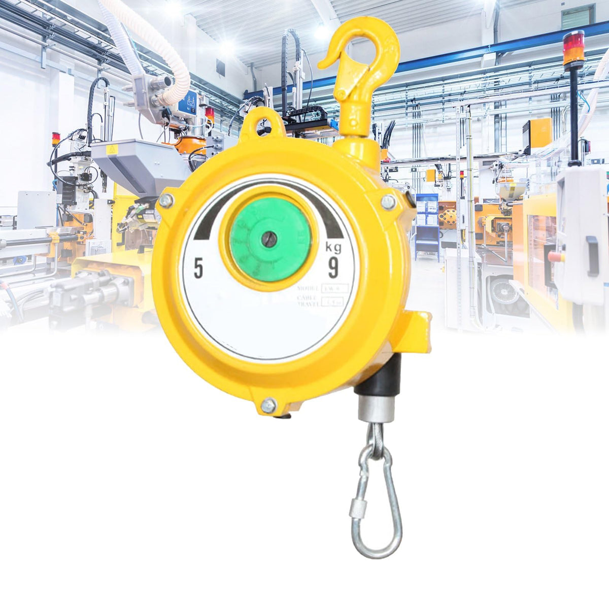 Retractable Spring Balancer - Adjustable Tool Balancer with Hook/Wire Rope for Workshop/Automotive Equipment, 1pcs(40-50kg)