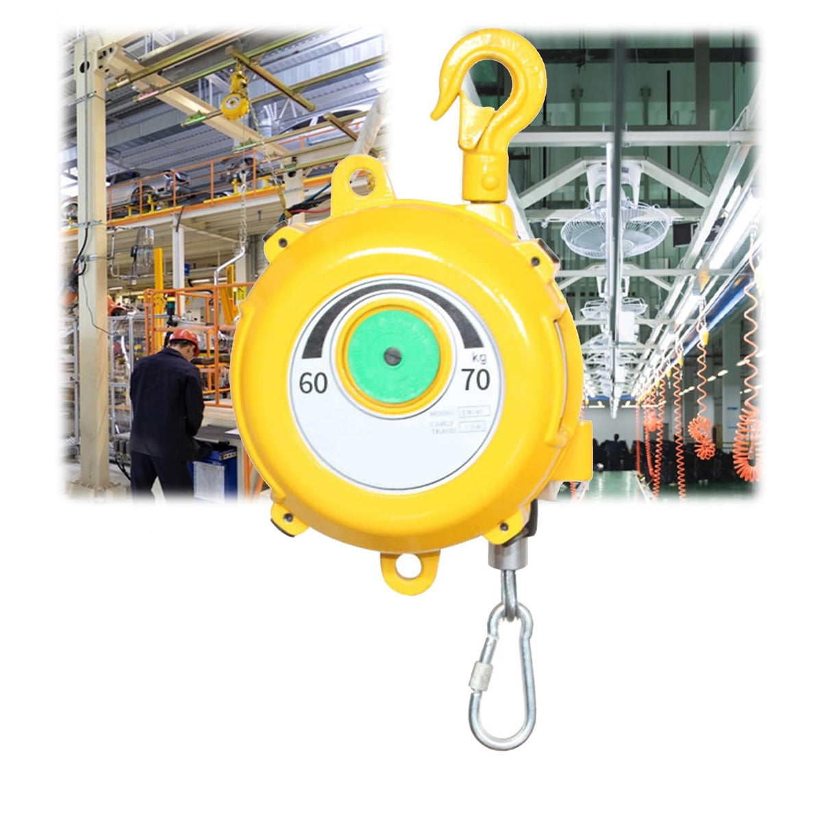 Spring Balancer, Tool Balancer, Retractable Balancer with Wire Rope and Hook, for Assembly Line, Workshop and Automotive Equipment, Multifunctional Auxiliary Tools (40-50kg