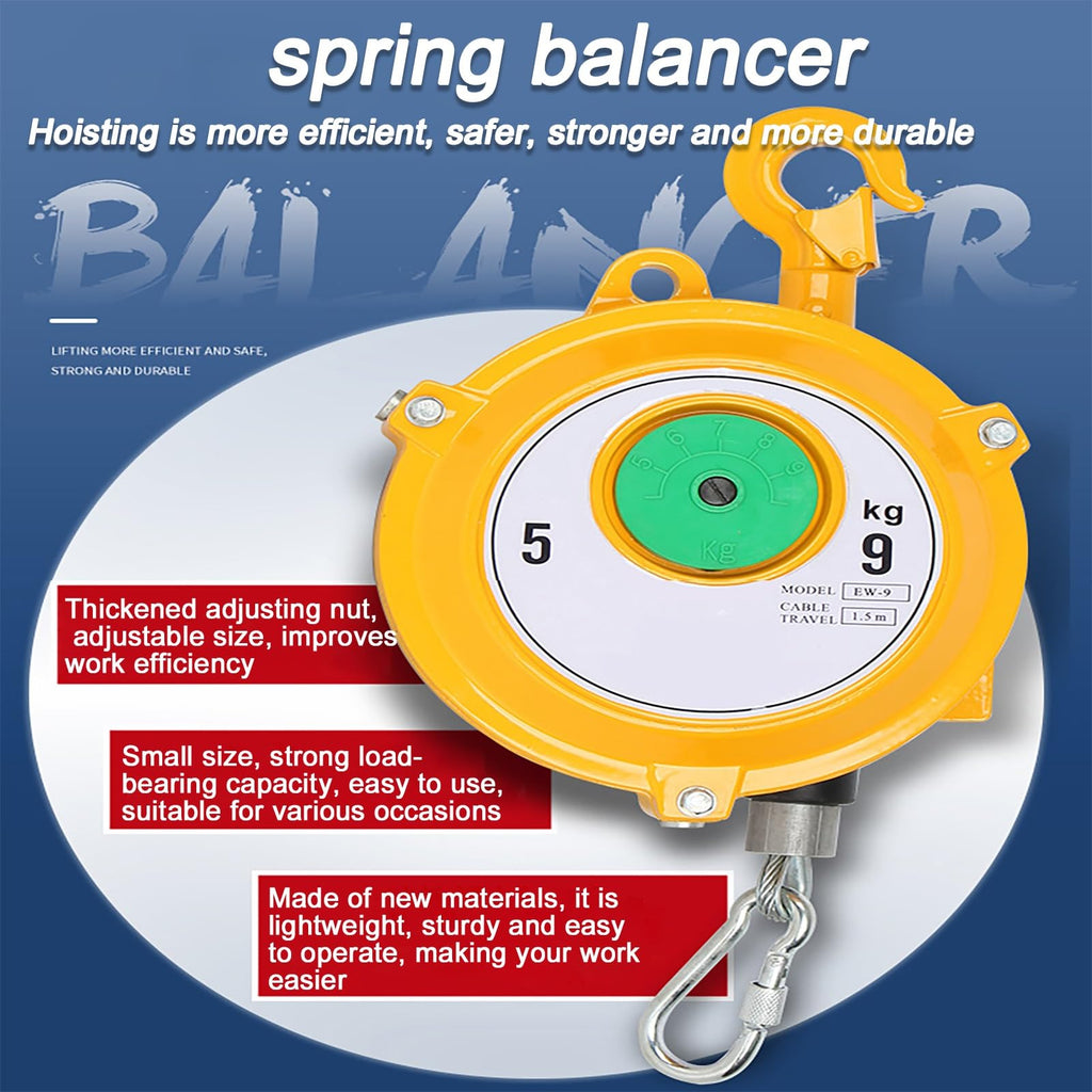 Load-Bearing Spring Balancer,Adjustable Spring Balancer Thick Steel Wire Rope Assembly Line Used for Hanging, Placing, Transporting and Dismantling Tools Etc.(22-30kg)