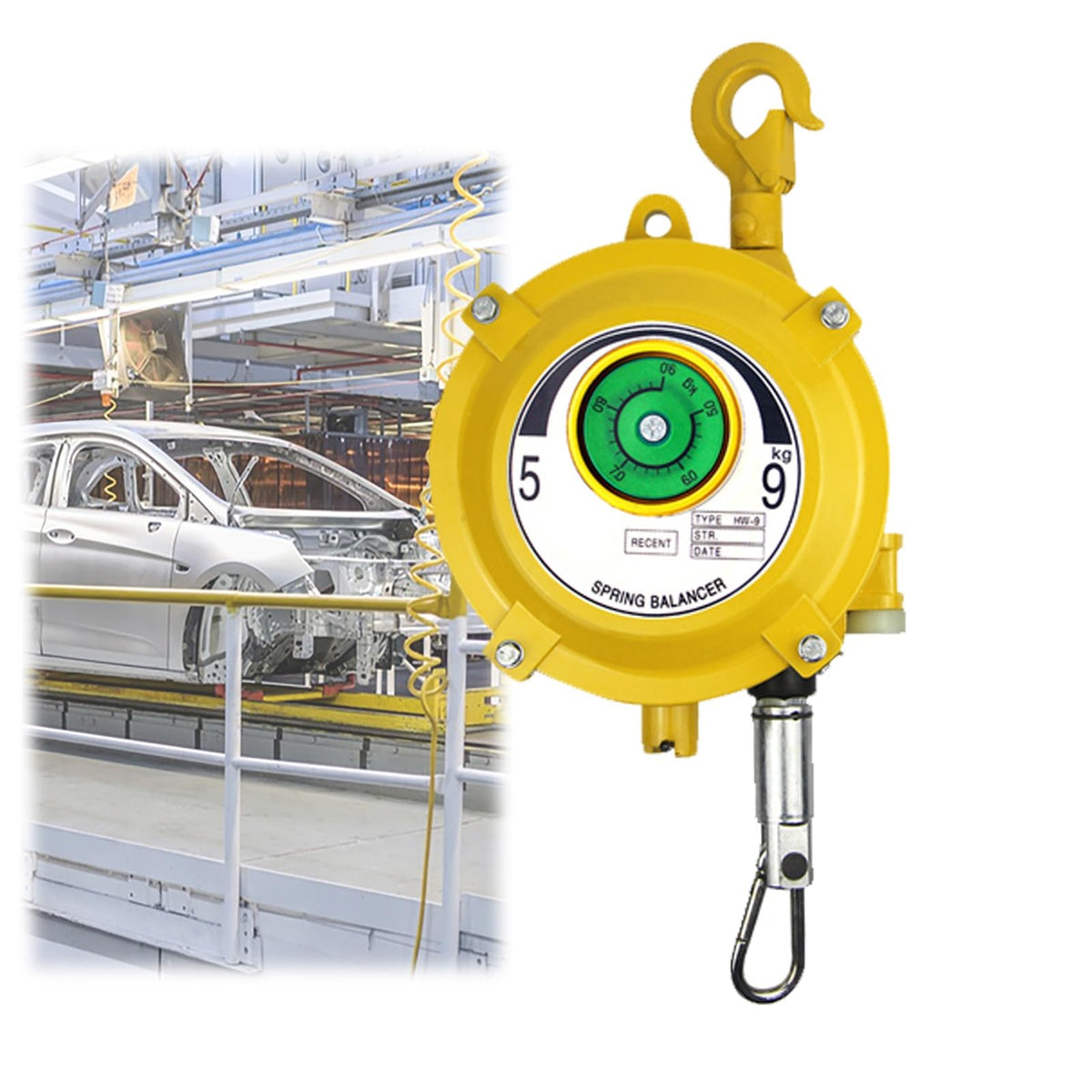 Spring Balancer Tool, Self-Locking Tower Spring Balancer Industrial Grade Hand Tool for Engineering and Factory Used in Automobile Molds, Parts Welding.(1.9m-5-9kg)