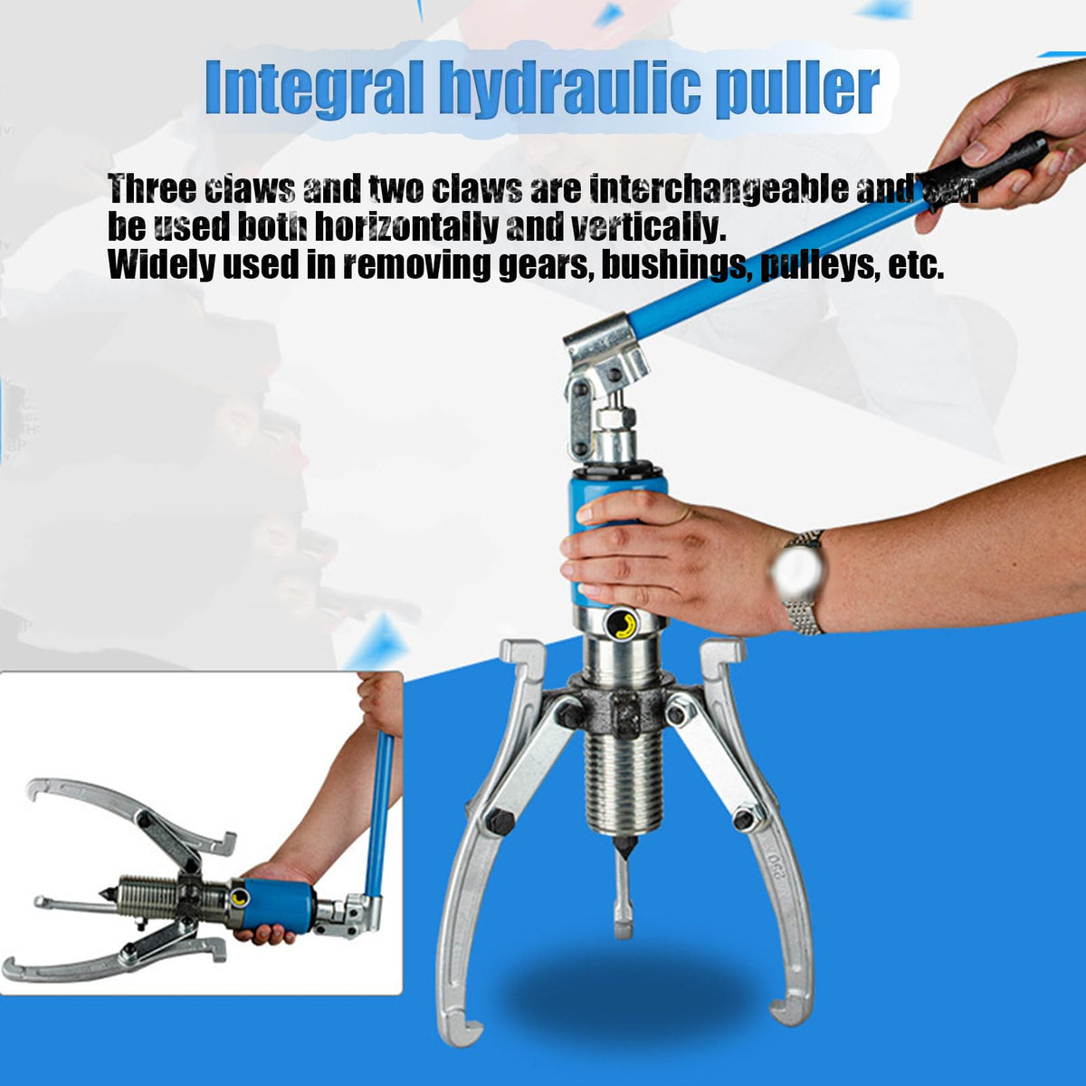 Hydraulic Puller Kit, 3 in 1 Pump Oil Tube Drawing Machine for Wheel Bearings, Hydraulic Pump, Wheel Bearing Hub Removal Tool, Easy for Carrying and Operation,Yellow-5T