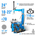 Jack Boss Tire Machine and Wheel Balancer Combo, Tire Changer Wheel Balancer Machine Combo Rim Clamp 24" Set Item