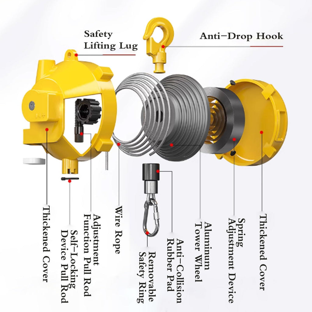 Heavy-Duty Tool Balancer - Yellow, 1-80KG Capacity, Perfect for Workshop Use, Boost Efficiency & Safety in Your Workspace, Essential Tool for Professionals