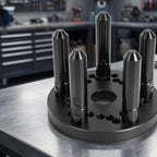Wheel Balancer Clamp Heavy Duty Wheel Mounting Fixture with Central Opening and Tapered Posts Suitable for Vehicle Alignment and Garage Use