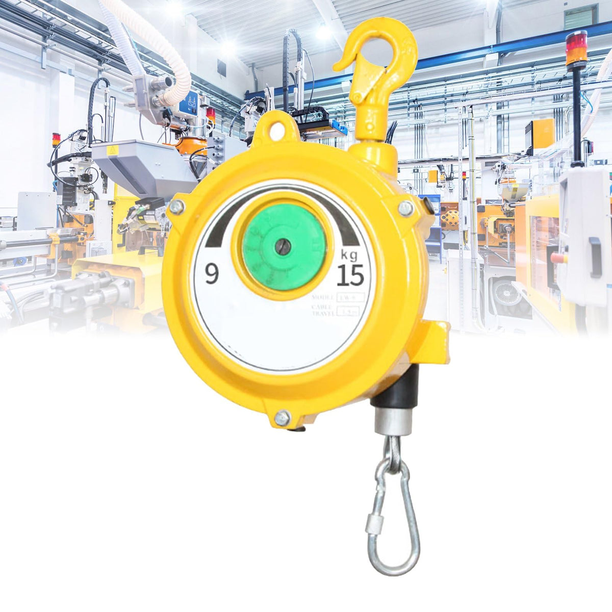Retractable Spring Balancer - Adjustable Tool Balancer with Hook/Wire Rope for Workshop/Automotive Equipment, 1pcs(40-50kg)