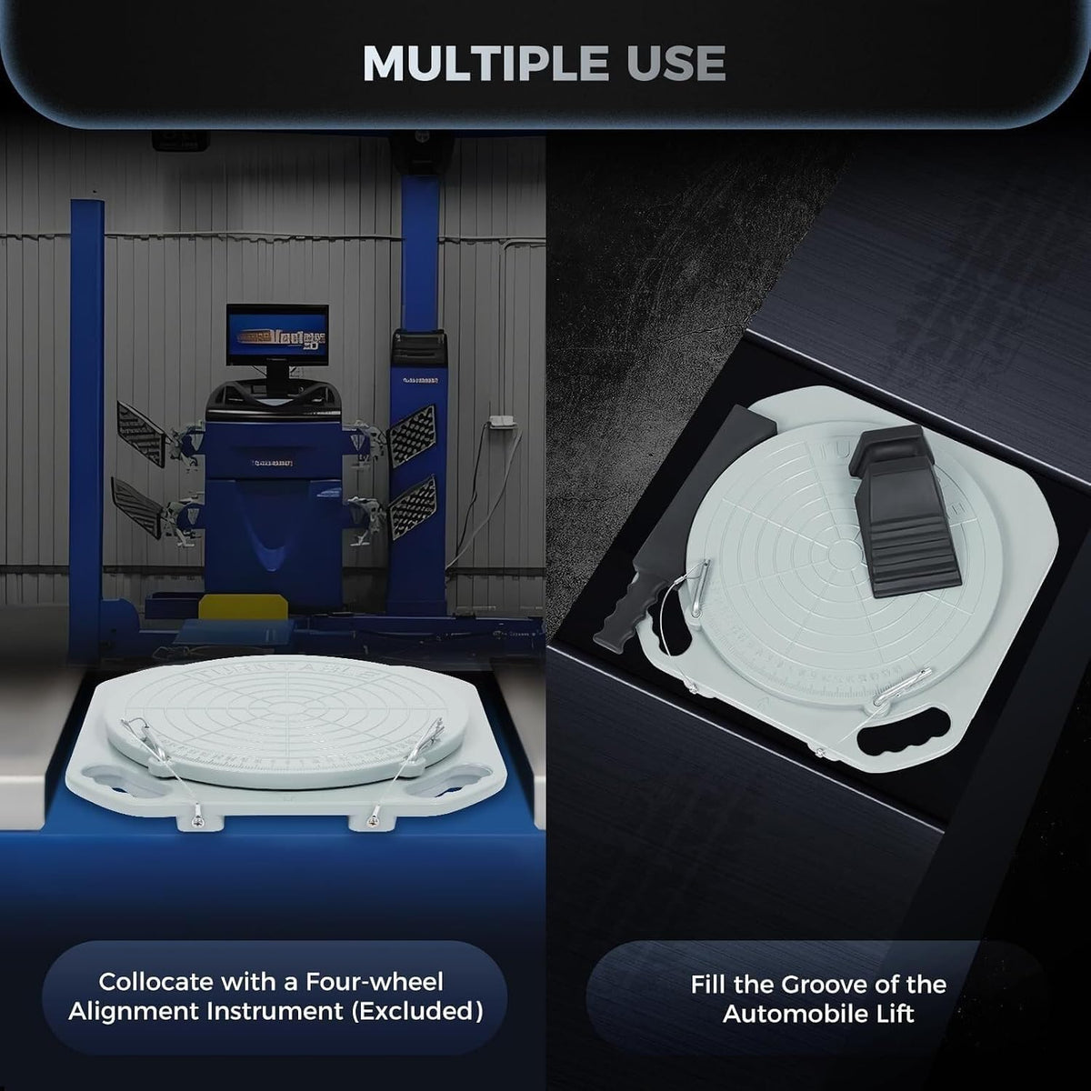 Wheel Alignment Turn Plates,for Car and Truck,Portable Table with Transition Blocks and Thrust Pads