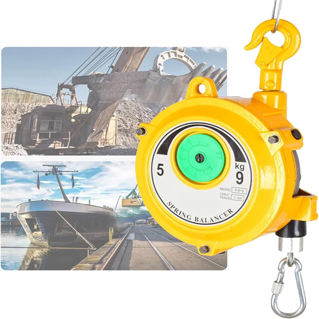 Spring Tool Balancer Retractable High Load Capacity Durable Balancer with Aluminum Bevel Gear – Ideal for Industrial Construction, Warehousing, and Maintenance Work(9kg)