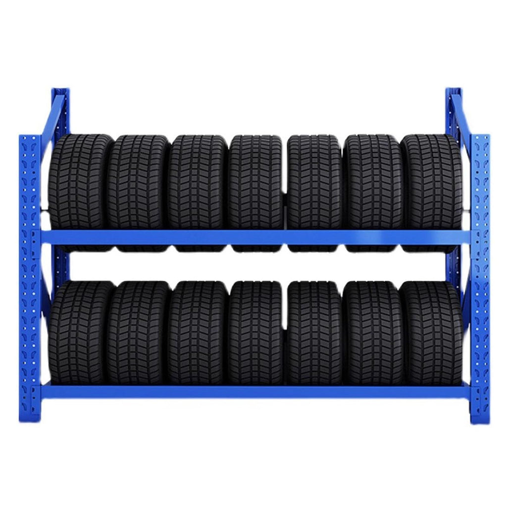 Heavy Duty Tire Storage Rack for Garage | 2000lbs Capacity | Adjustable Shelf Height | Tool-Free Assembly | 2-Tier Freestanding Tire Storage Rack(59.1"x19.7"x55.1")