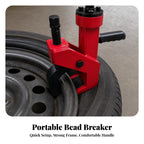 Portable Tire Remover Manual Bead Breaker Machine for Tire Disassembly with Sturdy Rectangular Support Structure and Central Drive Head for Rims Up to