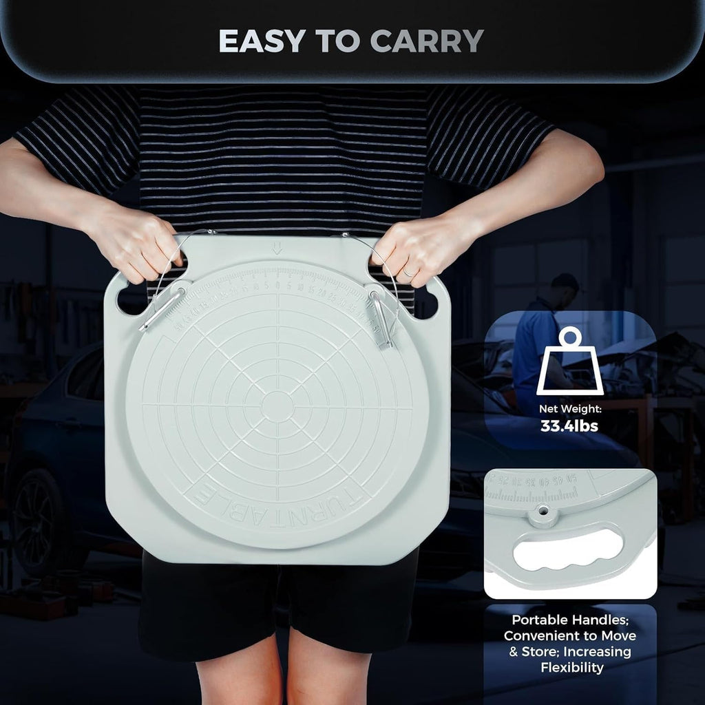 Wheel Alignment Turn Plates,for Car and Truck,Portable Table with Transition Blocks and Thrust Pads