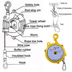 Retractable Spring Balancer Tool 1-3kg | Heavy-Duty Hook & Wire Rope Suspension | Ideal for Workshop, Automotive Equipment, Craftsmen, Mechanics & DIY Projects