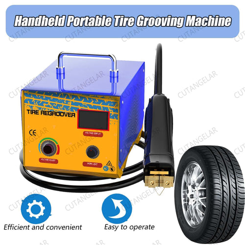 1000W Portable Tire Grooving Machine with 20 Blades - Electric Rubber Grooving Machine, Tire Grooving Machine for Truck, Motorcycle, Kart | 2m Cable, LED Display