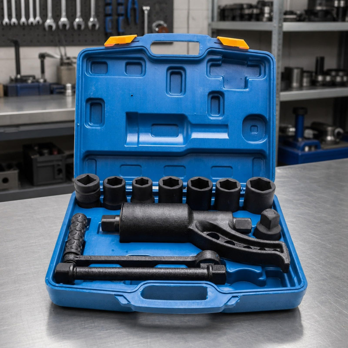 Wheel Nut Remover Set with Sockets Labor-Saving Geared Wheel Nut Wrench Portable Force-Multiplication Lug Wrench for Roadside Repairs