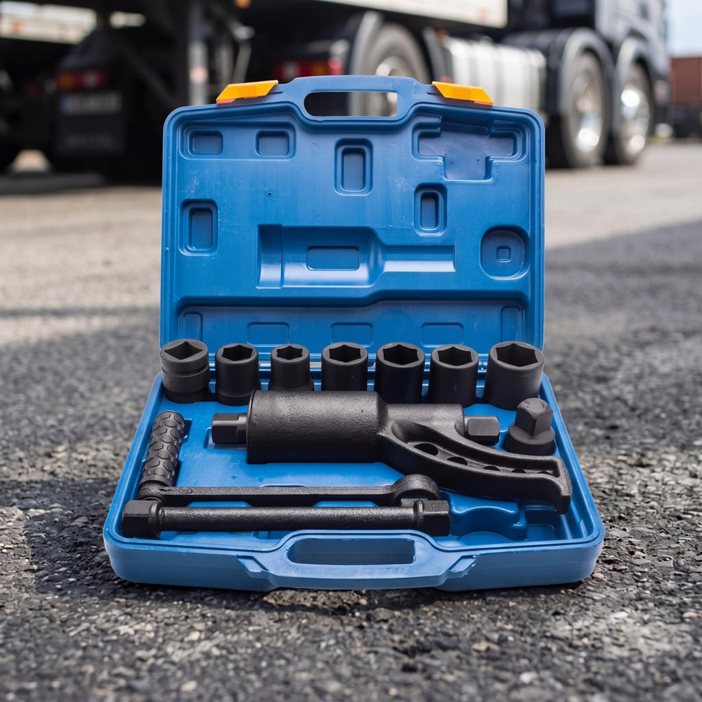 Wrench Kit with Carrying Case Convenient Lug Nut Remover Tool Sturdy Leverage Multiplier for Truck Drivers, Mechanics, Roadside Emergencies