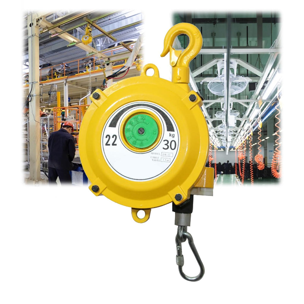 Heavy-Duty Retractable Spring Balancer Tool with Wire Rope & Hook for Workshop, Automotive & Assembly Line Use - 1pc (9-15kg) - Durable Load Suspension Solution