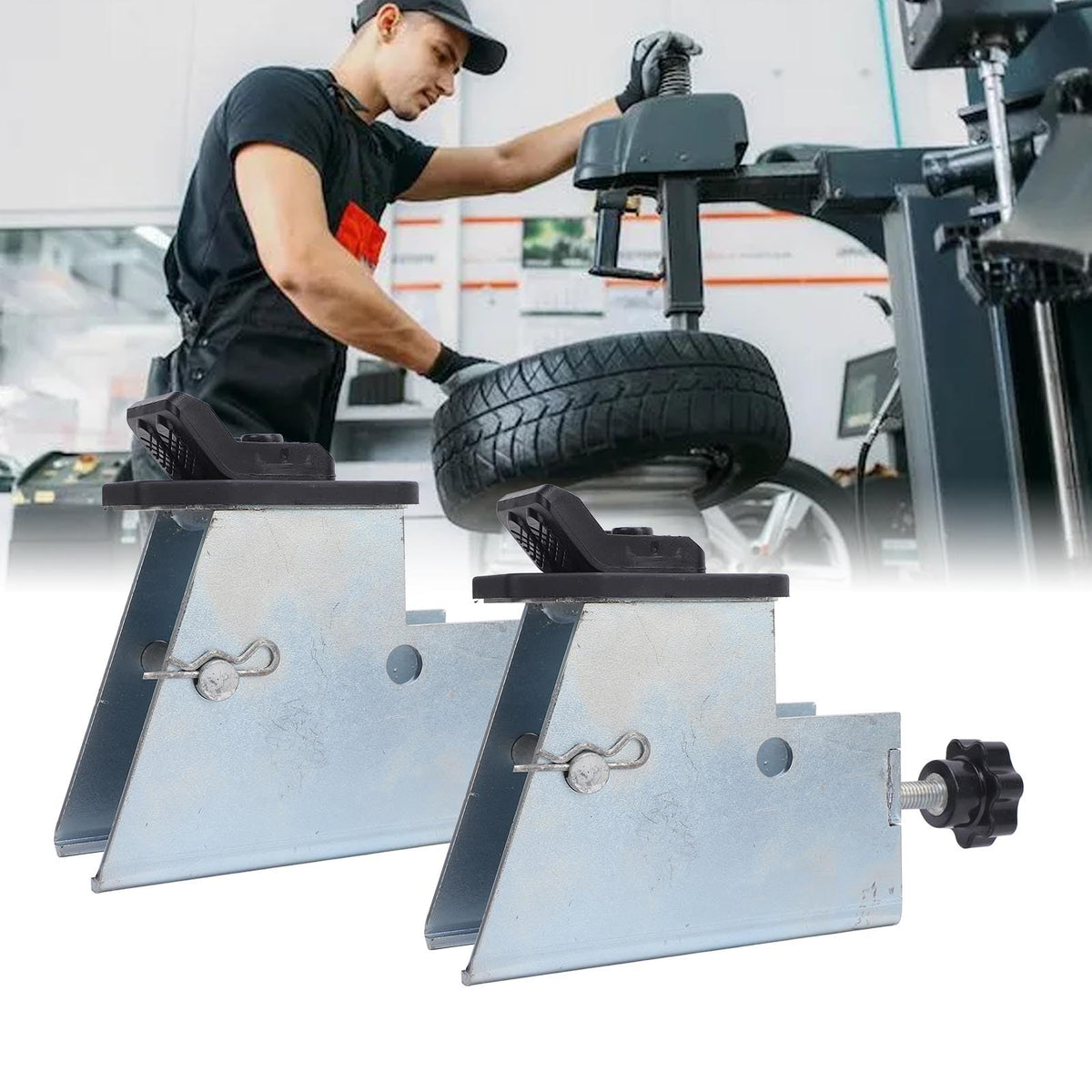Motorcycle Tire Changer Adapter Durable Efficient Tire Machine Adapter for Car ATV Dirt Bike, Metal Set of 4 for Changer, Workshop Garage Mechanic