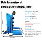 Pneumatic Tyre Wheel Lifter for Tire Changer Pneumatic Tire Lifter Tire Lifting Machine 80kg Tyre Wheel Moving Carrying Device, 176lbs (80kg) Capacity and 30.7" (78cm) Maximum Lifting Height