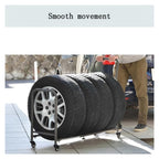 Tire Rack, Garage Tire Storage Rack, Tire Storage Rack with Wheels, Mobile Tire Rack for Workshop/Repair Shop/Factory, Metal Tire Trailer for 4 Tires