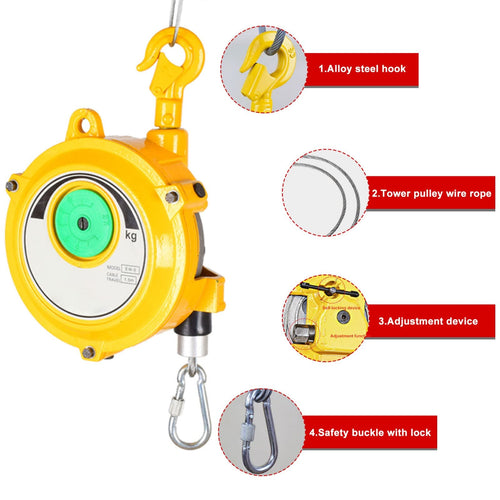 1.5m Spring Balancer Tool, Adjustable Retractable Tool for Assembly Line & Material Handling (15-22kg Capacity) - Efficient, Durable, Heavy-Duty Balancer System