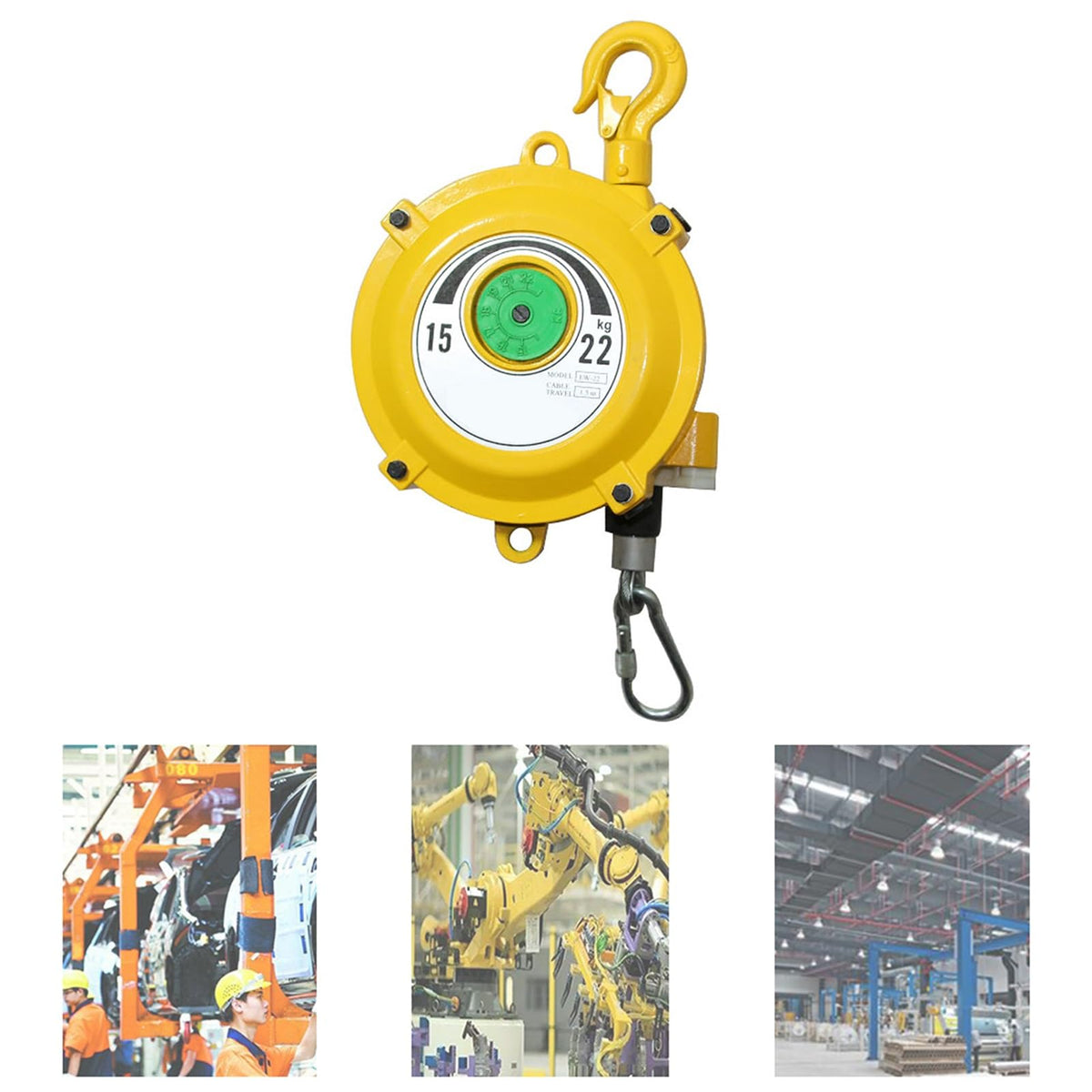 Retractable Spring Balancer, Retractable Balancer with 1.5M Long Wire Rope and Hook, Tool Balancer, Workshop and Automotive Equipment, Multifunctional Auxiliary Tools(22-30kg)