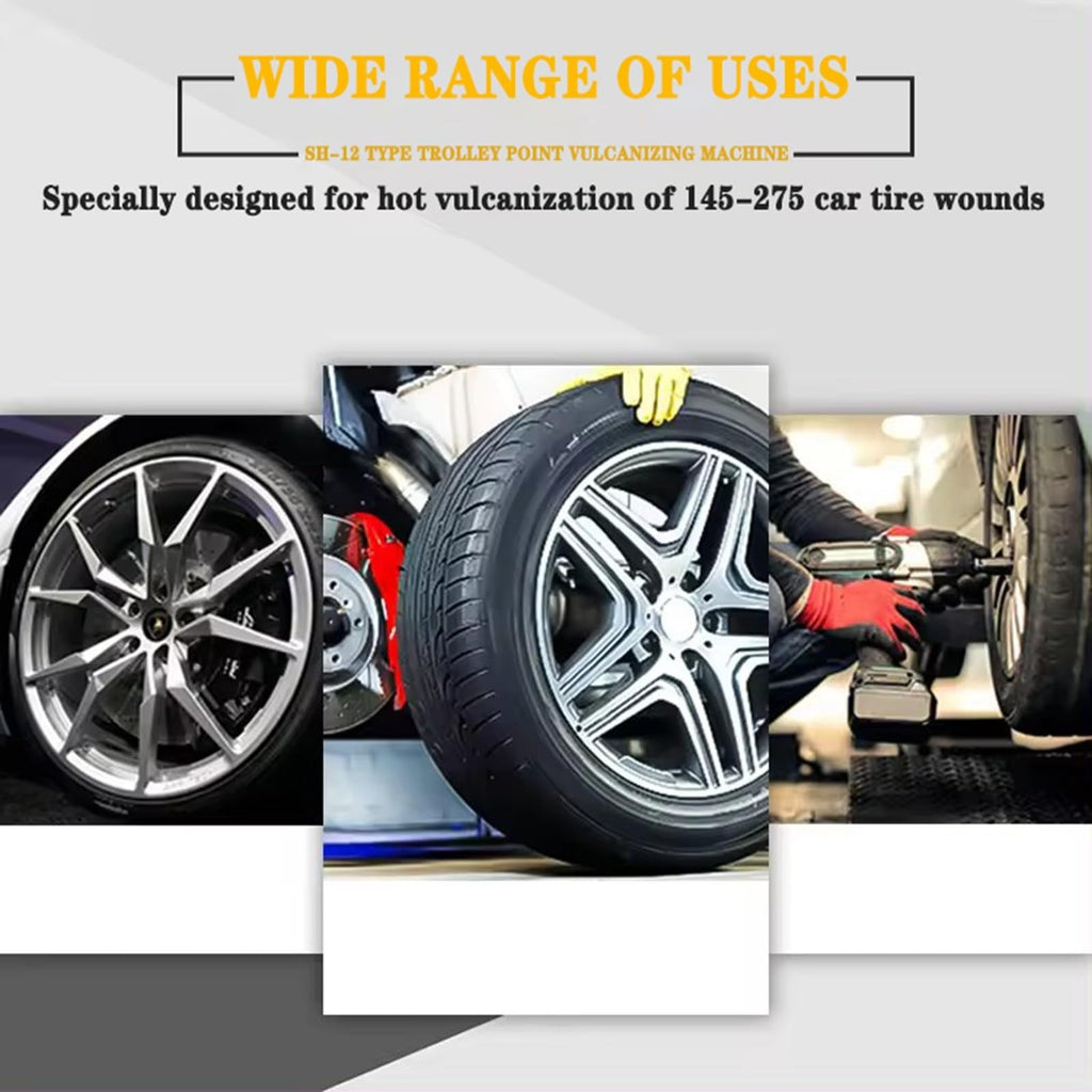 Tire Repair Machine Kit, Adjustable Height & Time, 8 Molds, Vulcanizer