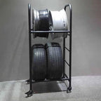 Tire Rack, 2 Tier Tire Storage Rack, Car Motorcycle Tire Stand Display Rack, Garage Storage Rack for Workshop Basement (Dimensions: Width 66 Cm (26"))
