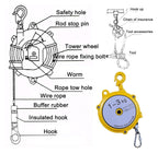 Spring Balancer Tool Balancer with Hook and Wire Rope,for Assembly Line,Workshop and Automotive installations(9-15kg