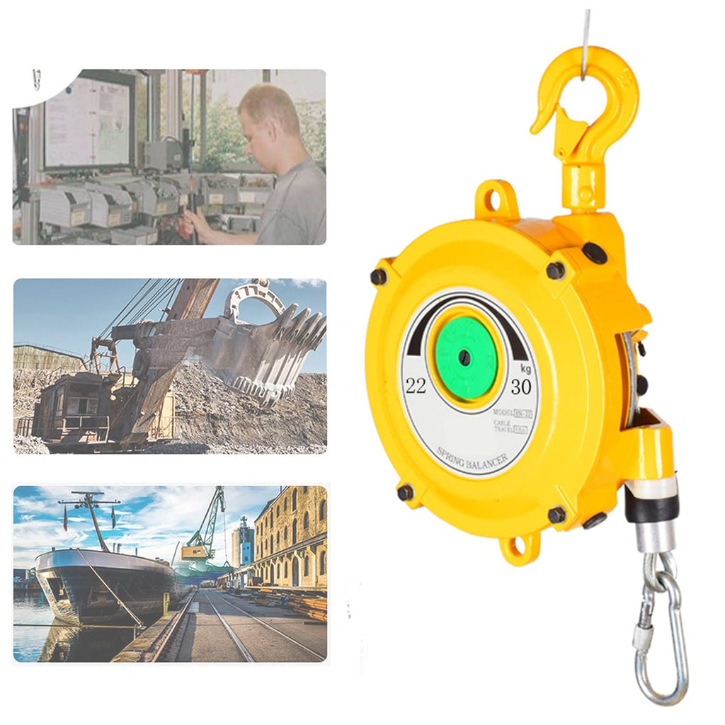 Retractable Spring Balancer, Tool Balancer with Hook and Wire Rope, Adjustable Balancer Retractor Hanging Holding Equipment, for Assembly Line, Workshop and Automotive Equipment (15-22kg