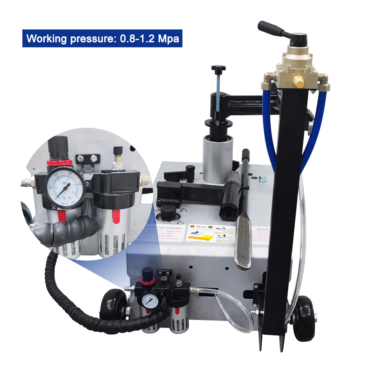 Air Tire Changer Pneumatic Portable Wheel Changing Machine for R22.5 Tire with Tire Jacking Cylinder