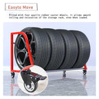 Tire Rack 4 Tire Rack, Garage Floor-Standing Tire Storage Rack, 50" Wide Rolling Tire Carrier for Wheel ＆ Rims Storage