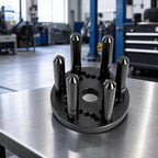 Wheel Balancer Clamp Automotive Wheel Balancing Fixture with Threaded Locating Posts and Six Hole Mounting Plate for Tire Repair Workshop
