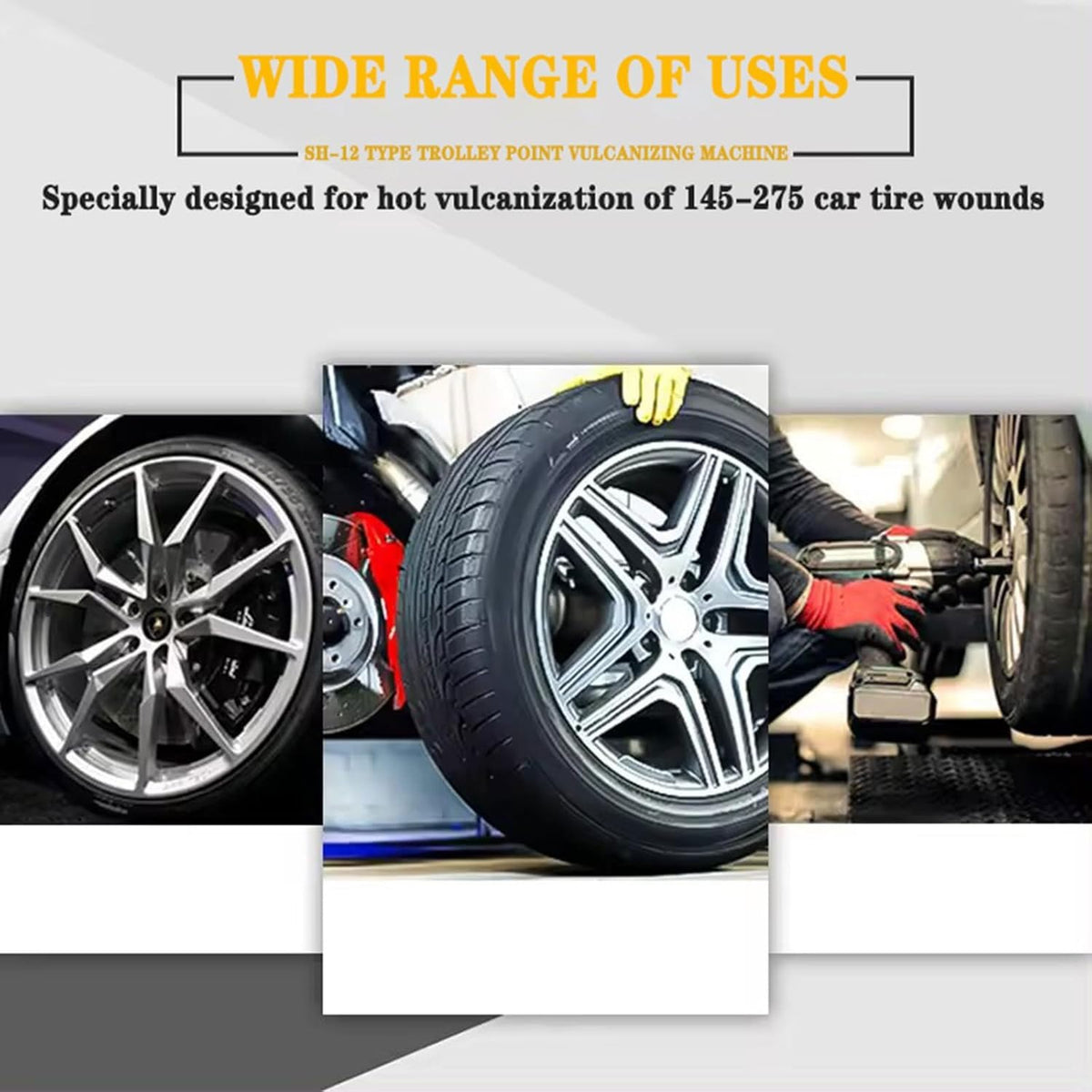 Tire Vulcanizing Machine 2X500W, Auto Tire Repair Kit with 8 Moulds, 145-180℃ Heating Tool for Small Cars, Tire Repair Equipment