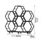 Rims Tire Rack for Garage, Tire Wheel Rim Holder, Movable Hexagon Car Rims Tire Display Rack, Steel Spare Tyre Organizer, Tire Wheel Organizer Holder(6-Frame)
