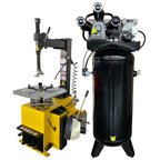 21'' Rim 1.5HP Tire Changer and 5HP Air Compressor w/ 60Gal ASME Tank for Tire Repair and Wheel Balancing Garage Shop Equipment w/ 1 Year Full Warranty
