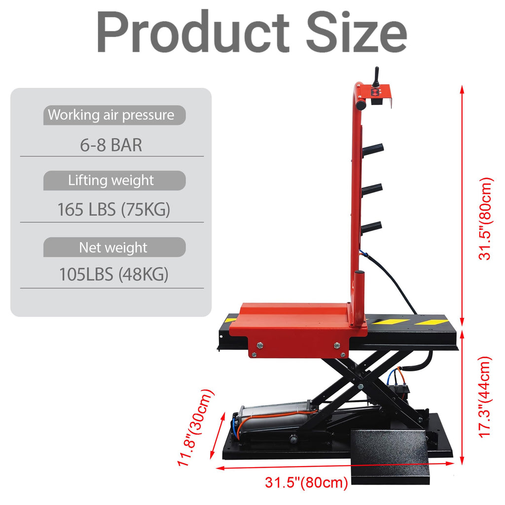 Pneumatic Tire Electric Lift Balancing Machine, 165 LBS Tire Elevator Lifting Device,75-mm AL Bearing-Linked Wheel Lifter