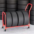 Push-Pull Tyre Storage Holder/Tire Display Rack, Car Tyre Organizer Shelf for Garage/Warehouse Workshop, Heavy Duty Wheel Holder Space for 4-5 Tyres