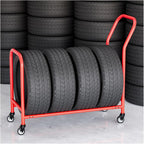 Push-Pull Tyre Storage Holder/Tire Display Rack, Car Tyre Organizer Shelf for Garage/Warehouse Workshop, Heavy Duty Wheel Holder Space for 4-5 Tyres