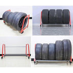Tire Rack, Garage Tire Rack, Mobile Tire Rack with Wheels, Silver Steel Tire Rack, Garage Storage Rack 127x60x60 Cm