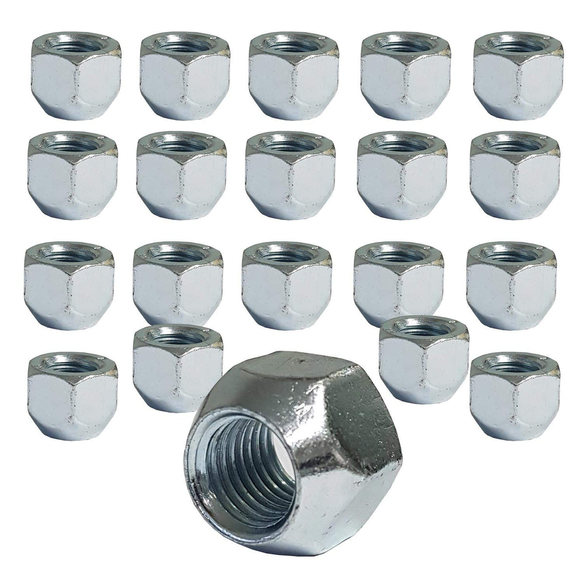 20-KEMUTTER1215OB Wheel Nuts M12 x 1.5 60° Taper Open without Collar for Steel Rims SW 19 mm Pack of 20