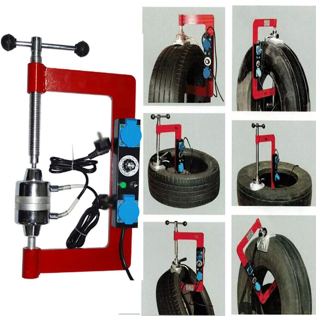 Tire Repair Machine Kit, Adjustable Height & Time, 8 Molds, Vulcanizer