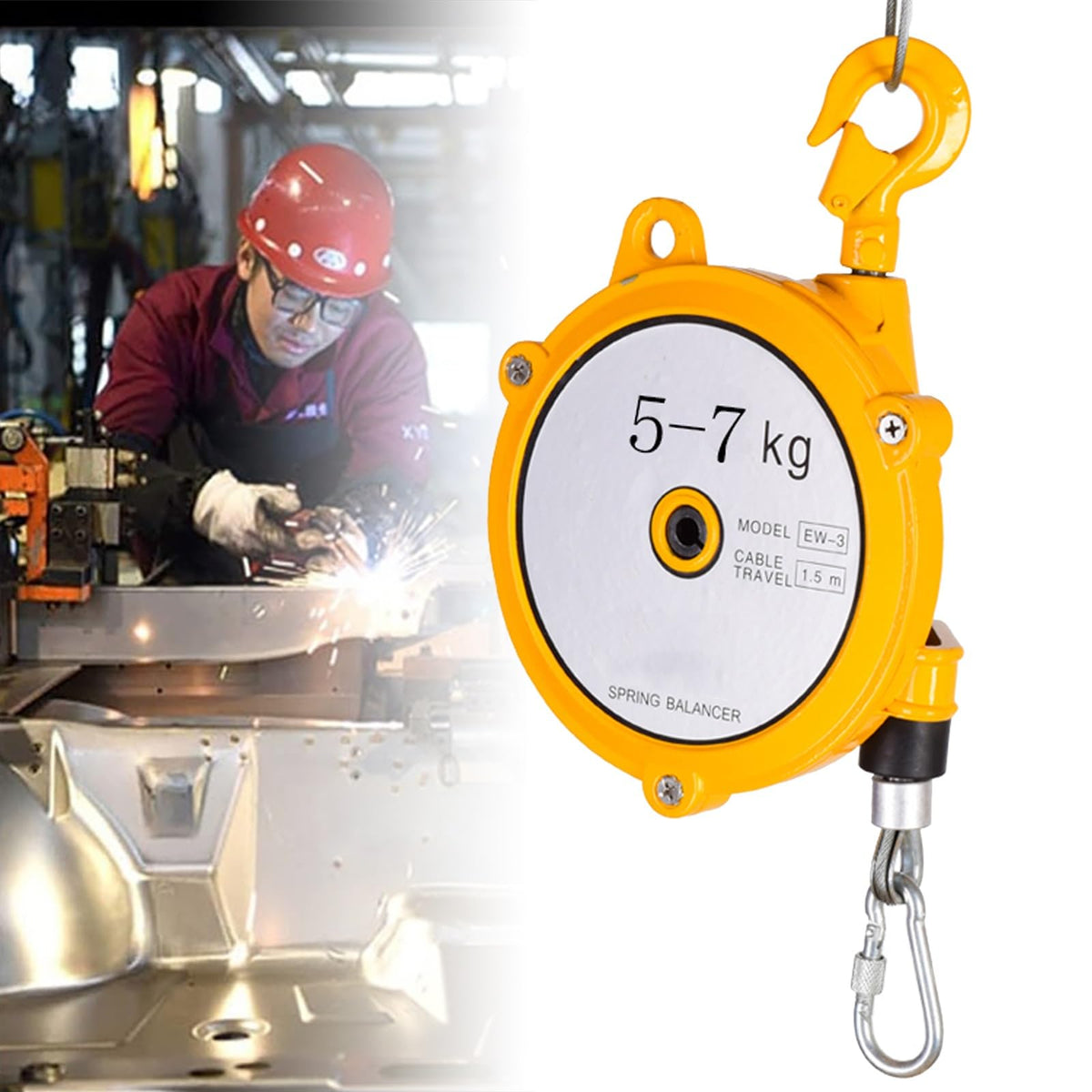 Spring Balancer, Multifunctional Load Balancer, Tool Fixture Holder with Fittings, Retractable Balancer, for Hang The Tool to Keep The Equipment Stable (Size : 1-3kg)