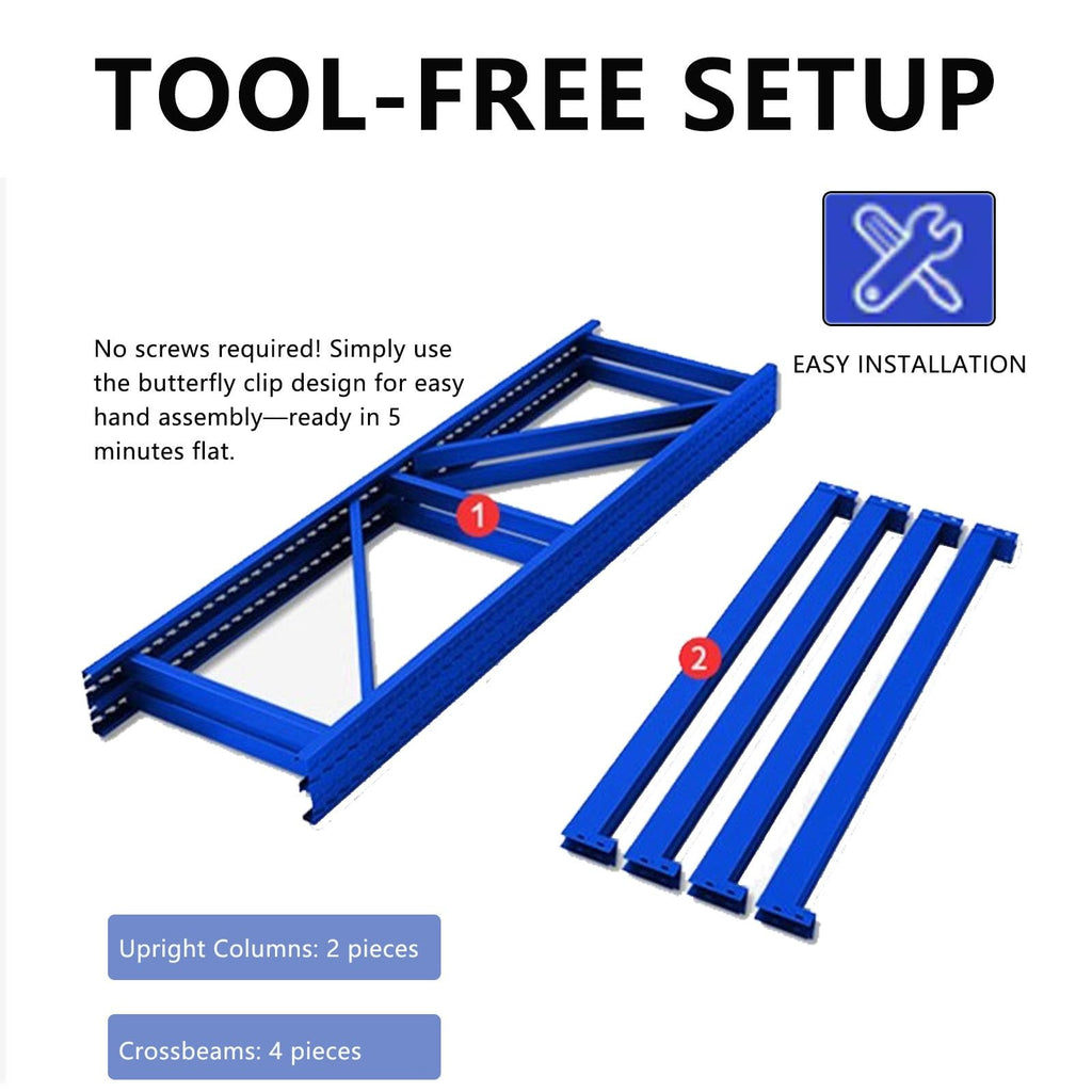 Heavy Duty Tire Storage Rack for Garage | 2000lbs Capacity | Adjustable Shelf Height | Tool-Free Assembly | 2-Tier Freestanding Tire Storage Rack(59.1"x19.7"x55.1")