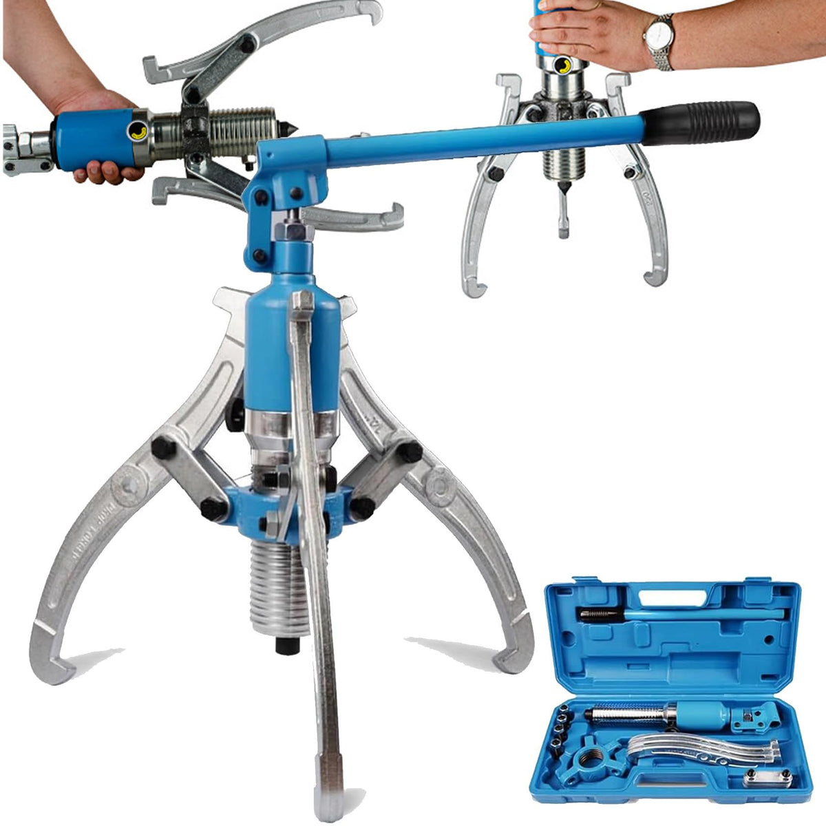 3 in 1 Pump Oil Tube Drawing Machine, 5T/10T/15T/20T Hydraulic Adjustable Wheel Bearing Pulling Separator for Hubs/Flange/Gears/Bearings,20T，10t