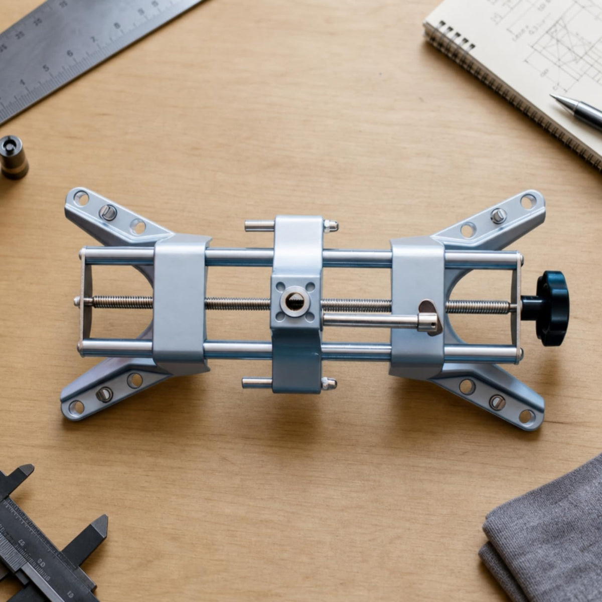 Wheel Alignment Fixture Adjustable Clamp Tool Bracket Jig with Hand Knob and Threaded Mechanism Alloy Construction for Stable Positioning Suitable for, 16MM Diameter